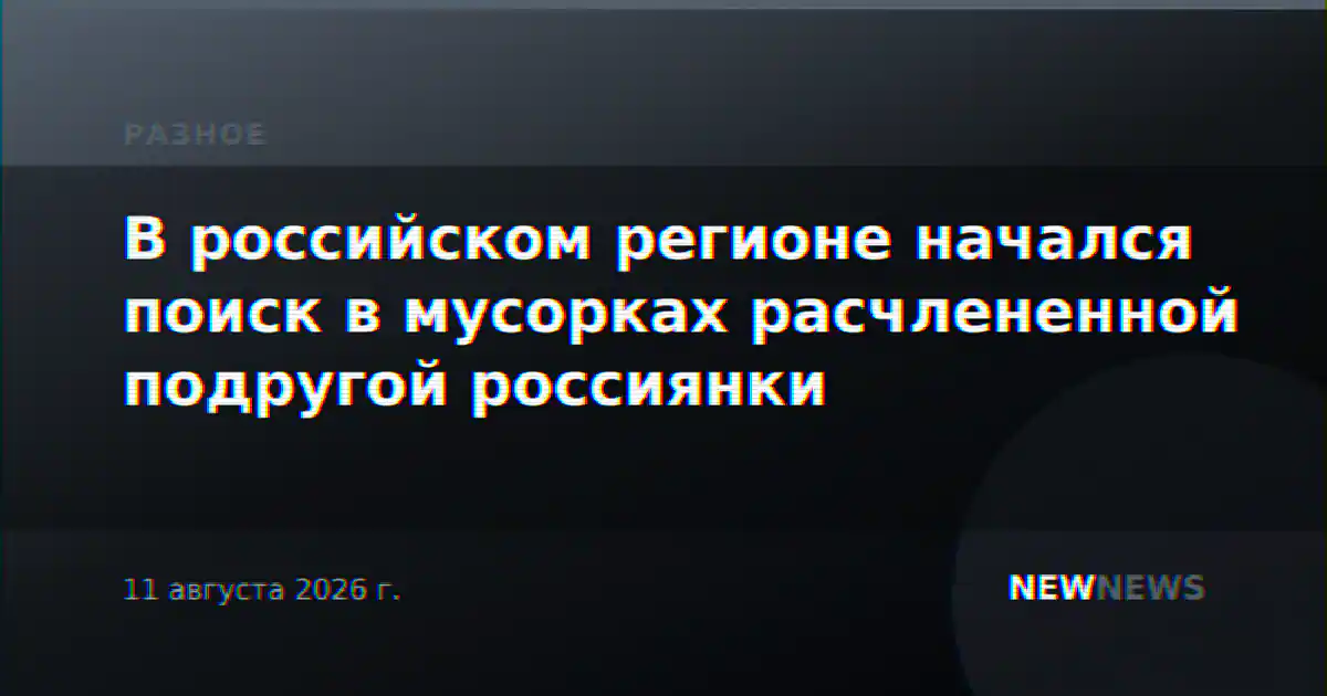 В российском регионе начался поиск в мусорках расчлененной подругой россиянки