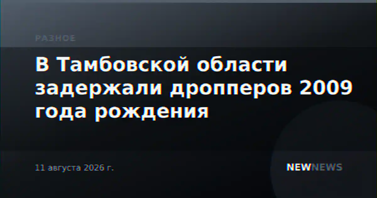 В Тамбовской области задержали дропперов 2009 года рождения