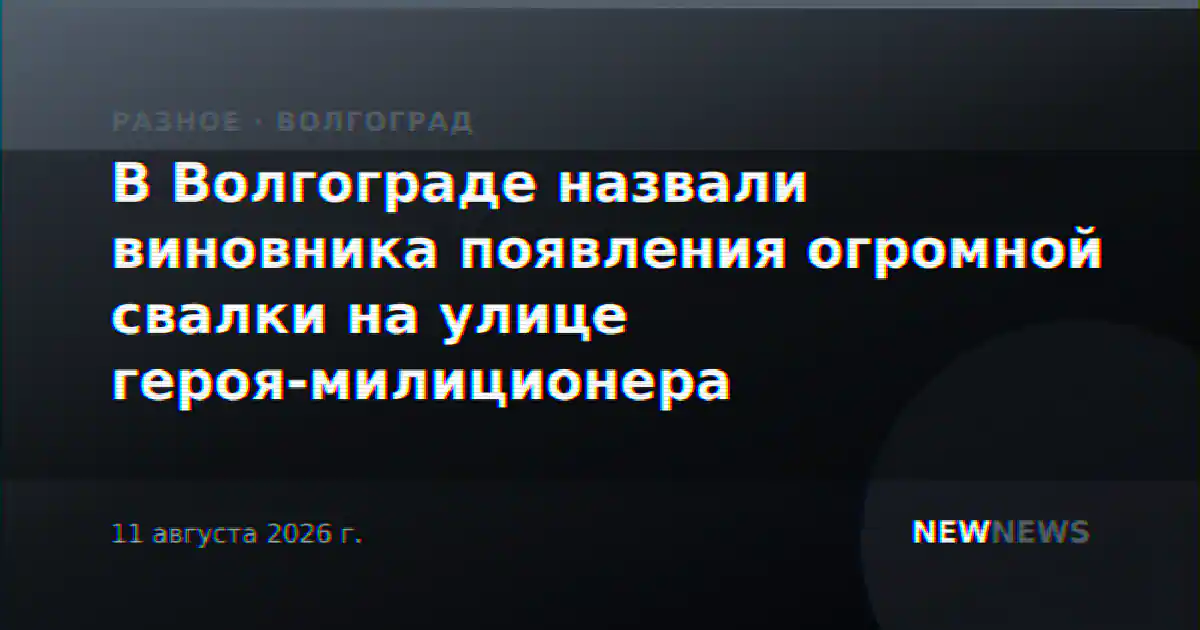 В Волгограде назвали виновника появления огромной свалки на улице героя-милиционера