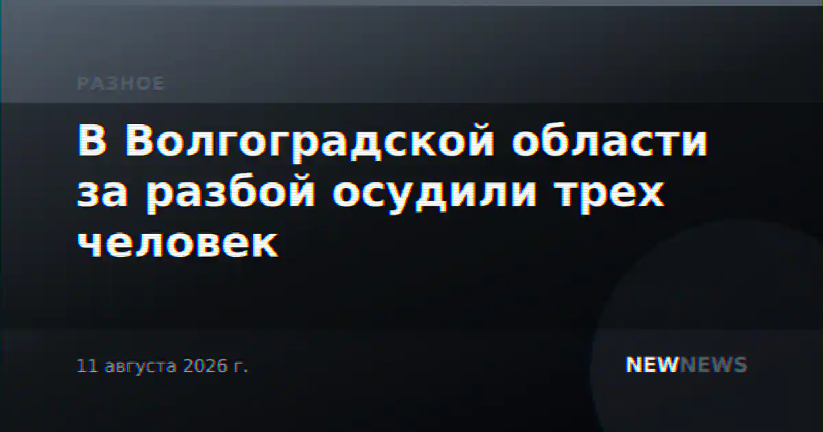 В Волгоградской области за разбой осудили трех человек