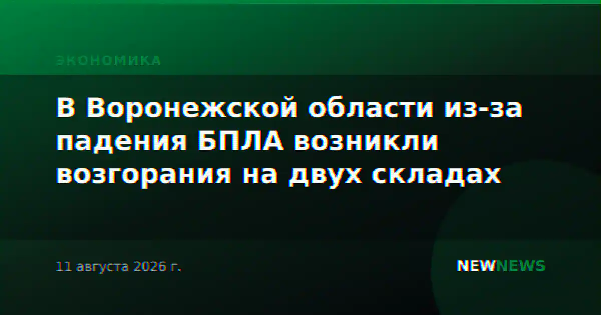 В Воронежской области из-за падения БПЛА возникли возгорания на двух складах