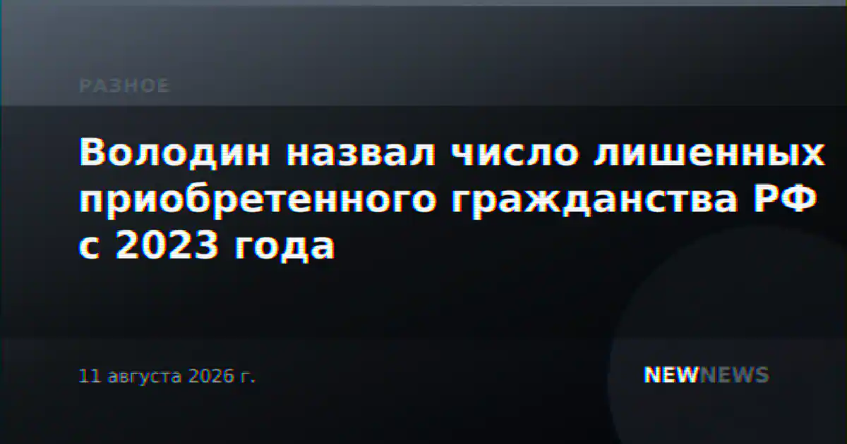 Володин назвал число лишенных приобретенного гражданства РФ с 2023 года