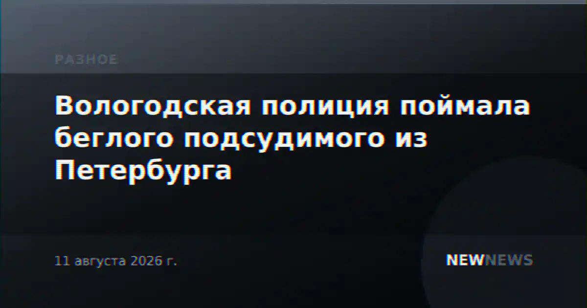 Вологодская полиция поймала беглого подсудимого из Петербурга