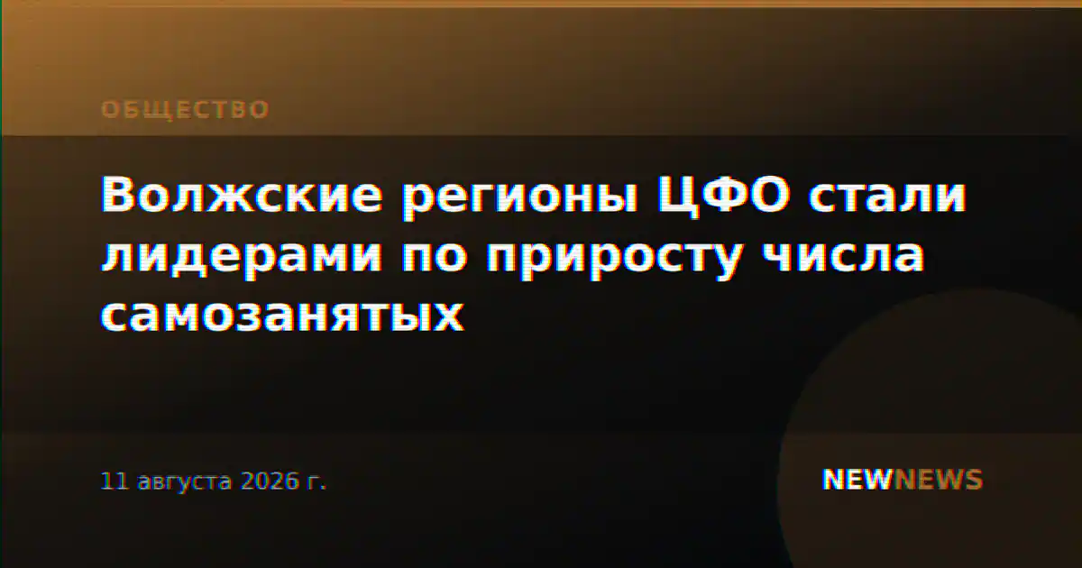 Волжские регионы ЦФО стали лидерами по приросту числа самозанятых