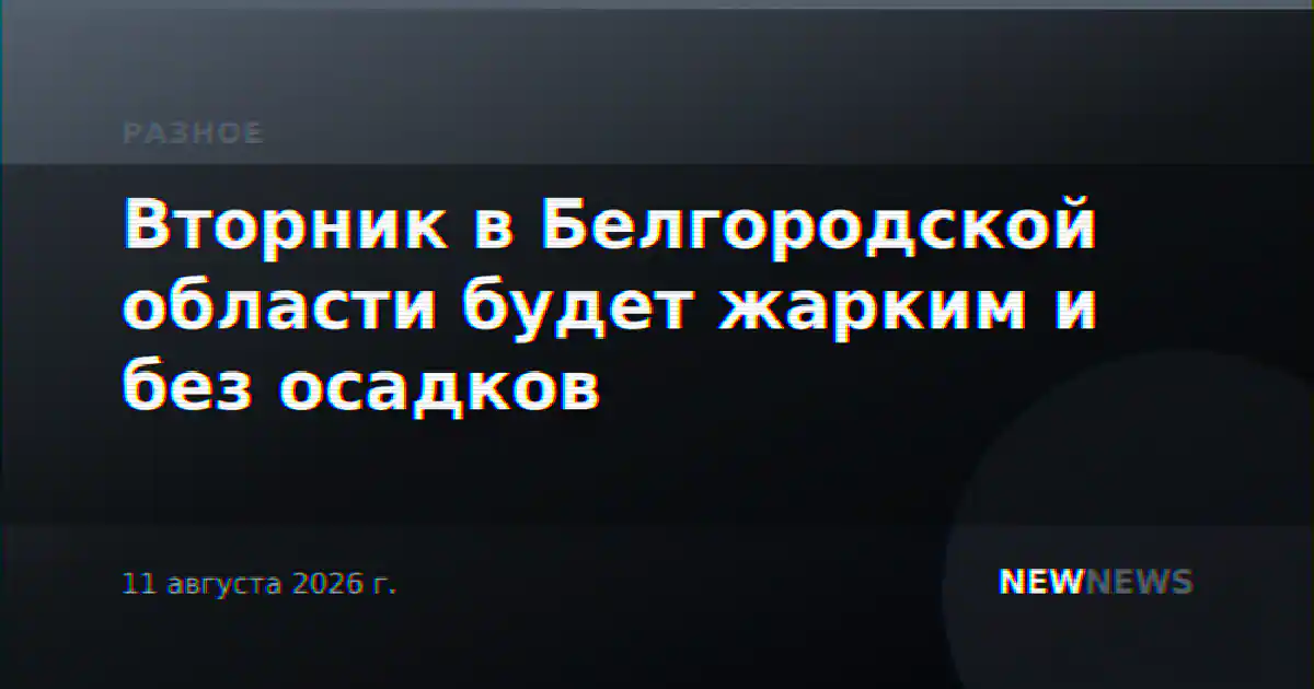 Вторник в Белгородской области будет жарким и без осадков