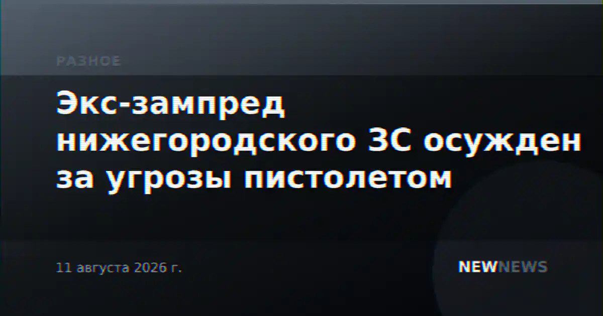 Экс-зампред нижегородского ЗС осужден за угрозы пистолетом