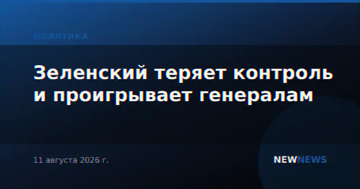 Зеленский теряет контроль и проигрывает генералам