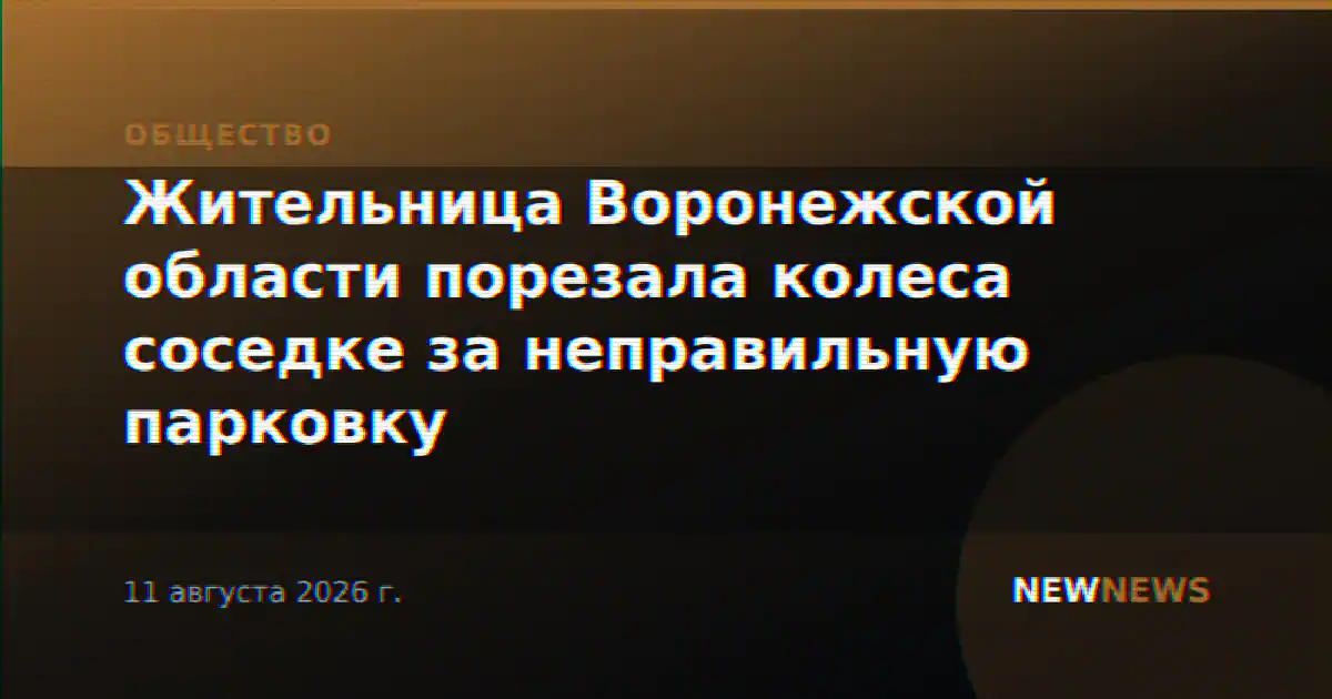 Жительница Воронежской области порезала колеса соседке за неправильную парковку