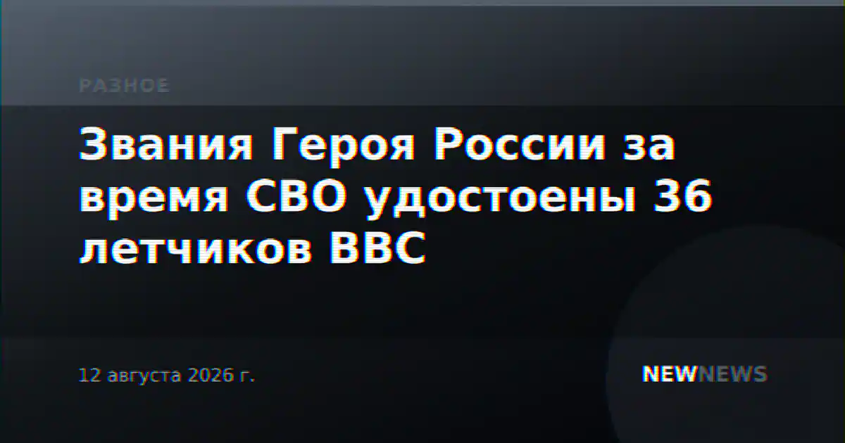 Звания Героя России за время СВО удостоены 36 летчиков ВВС