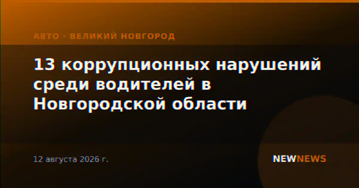 13 коррупционных нарушений среди водителей в Новгородской области
