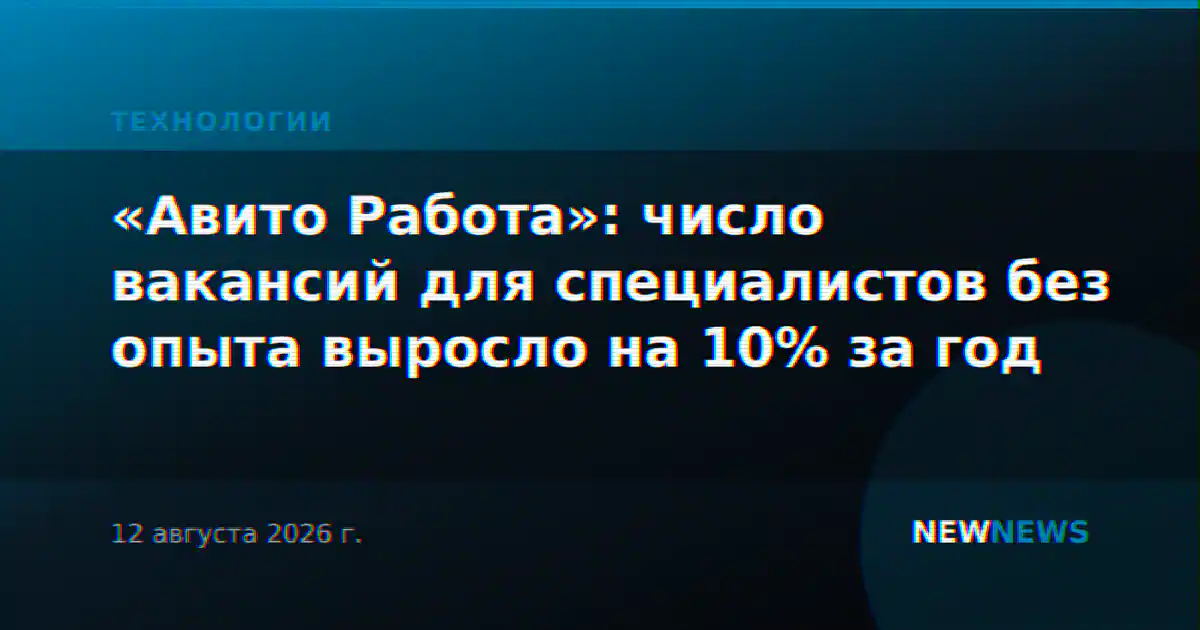 «Авито Работа»: число вакансий для специалистов без опыта выросло на 10% за год