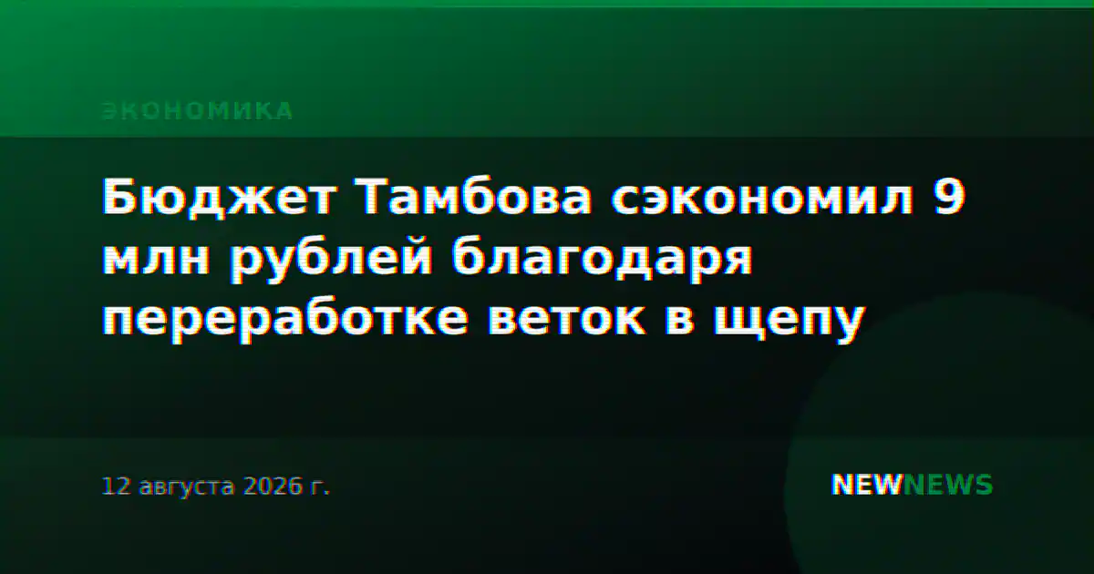 Бюджет Тамбова сэкономил 9 млн рублей благодаря переработке веток в щепу
