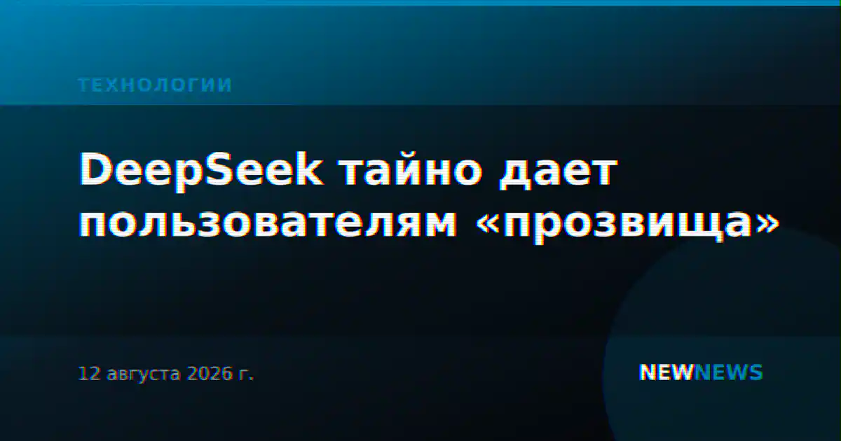 DeepSeek тайно дает пользователям «прозвища»