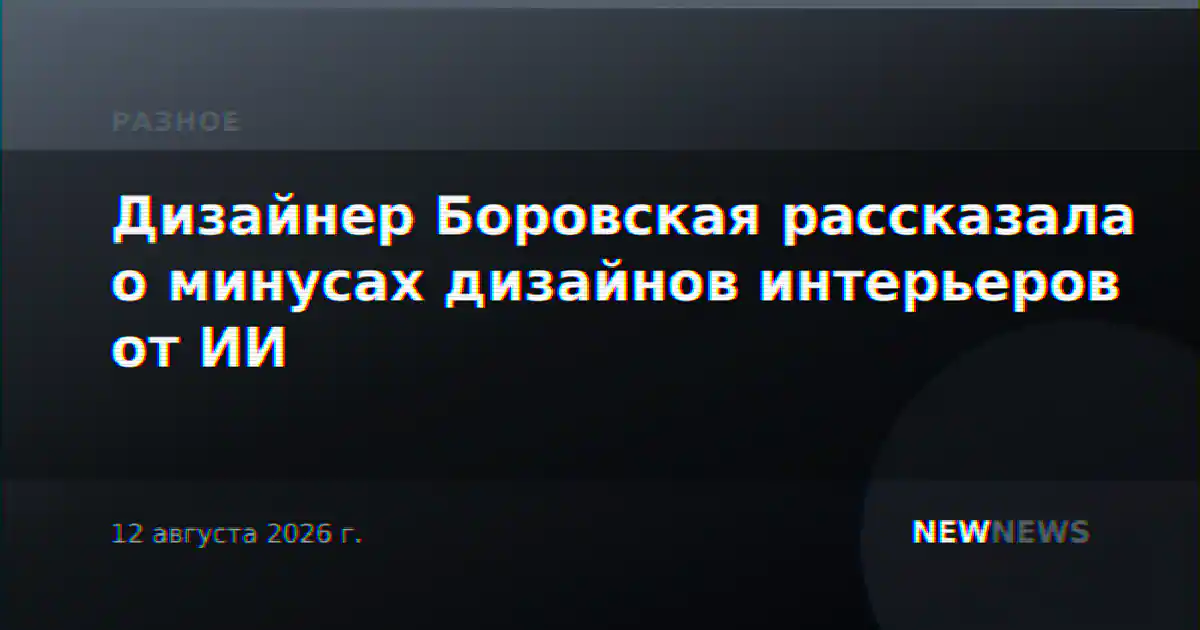 Дизайнер Боровская рассказала о минусах дизайнов интерьеров от ИИ