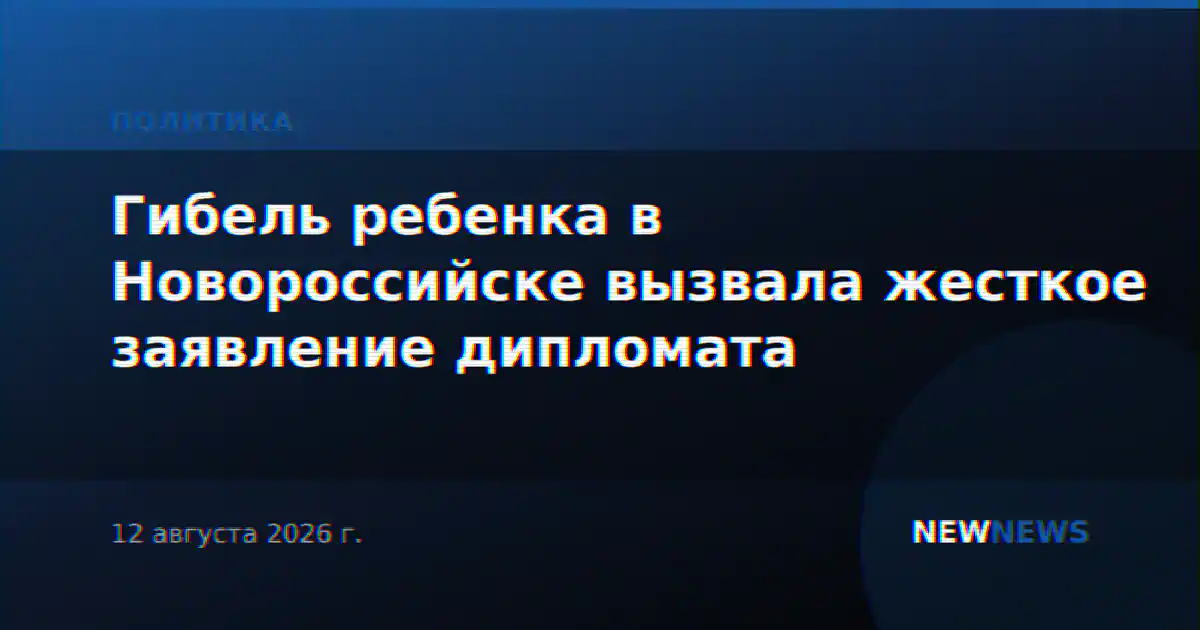 Гибель ребенка в Новороссийске вызвала жесткое заявление дипломата