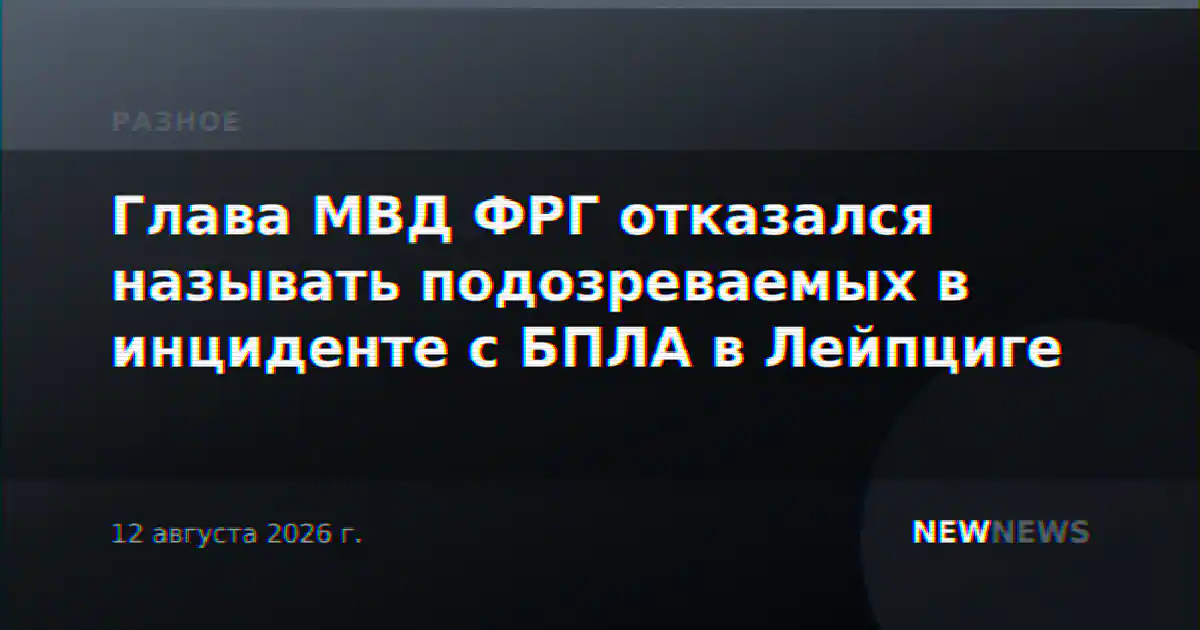 Глава МВД ФРГ отказался называть подозреваемых в инциденте с БПЛА в Лейпциге