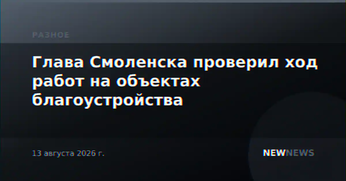 Глава Смоленска проверил ход работ на объектах благоустройства