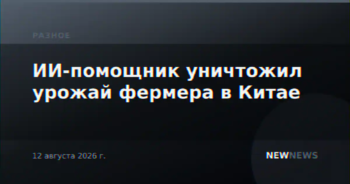 ИИ-помощник уничтожил урожай фермера в Китае