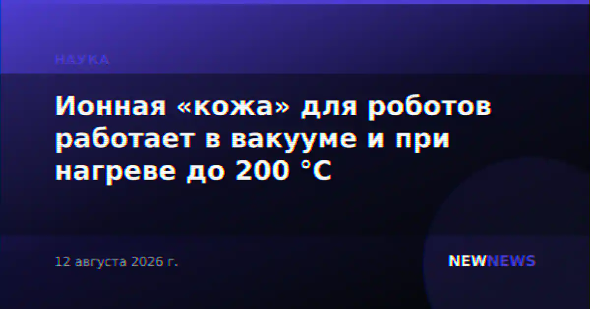 Ионная «кожа» для роботов работает в вакууме и при нагреве до 200 °C