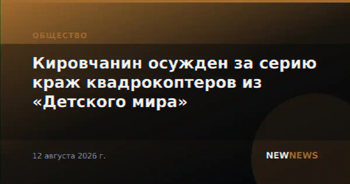 Кировчанин осужден за серию краж квадрокоптеров из «Детского мира»