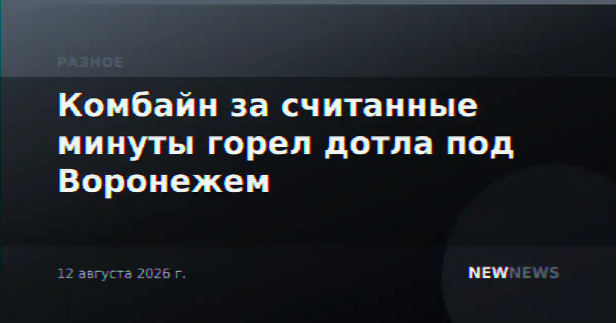 Комбайн за считанные минуты горел дотла под Воронежем