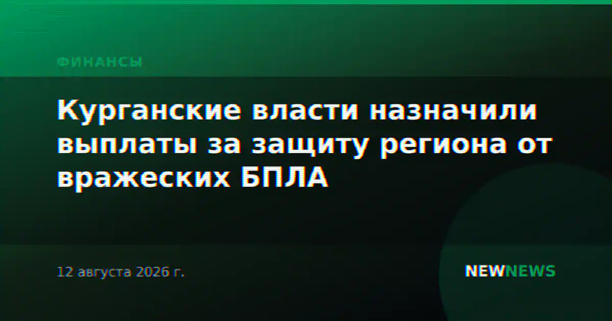 Курганские власти назначили выплаты за защиту региона от вражеских БПЛА