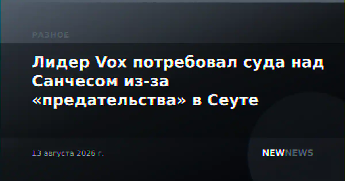 Лидер Vox потребовал суда над Санчесом из-за «предательства» в Сеуте