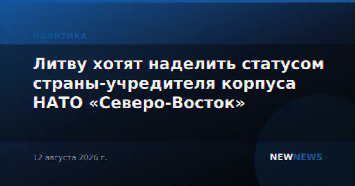 Литву хотят наделить статусом страны-учредителя корпуса НАТО «Северо-Восток»