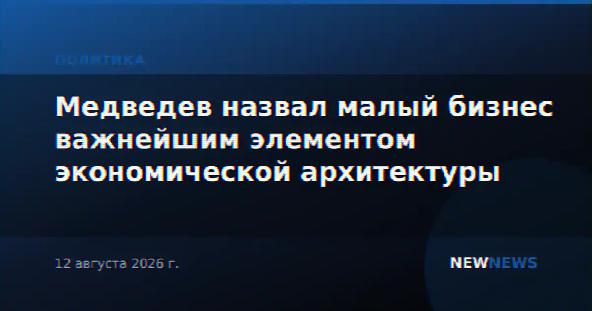Медведев назвал малый бизнес важнейшим элементом экономической архитектуры