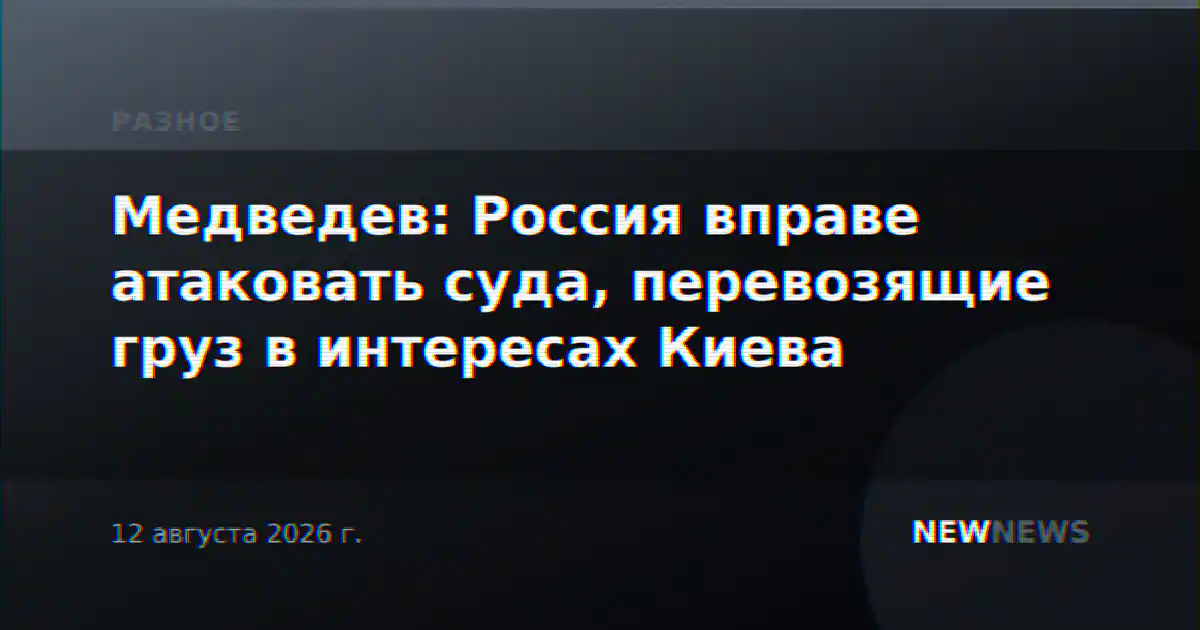 Медведев: Россия вправе атаковать суда, перевозящие груз в интересах Киева