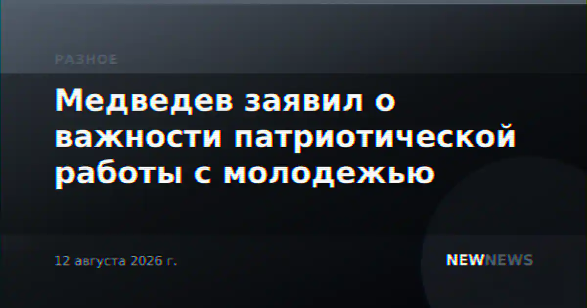 Медведев заявил о важности патриотической работы с молодежью