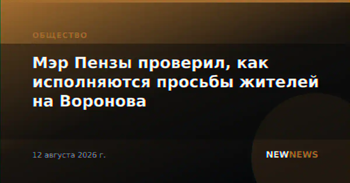 Мэр Пензы проверил, как исполняются просьбы жителей на Воронова