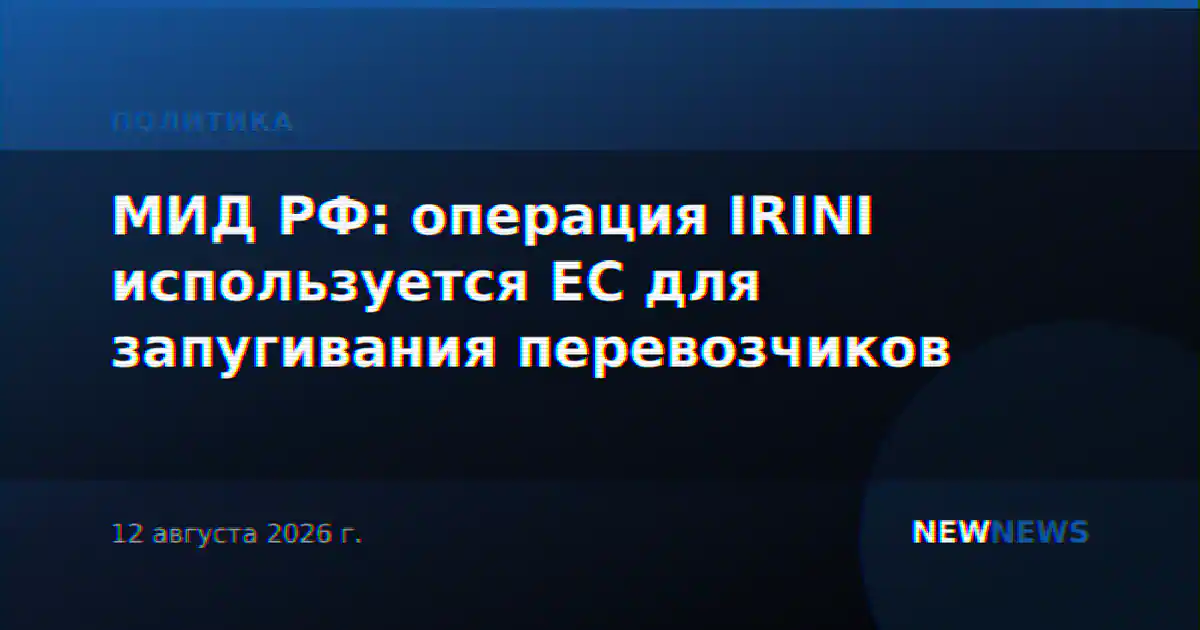 МИД РФ: операция IRINI используется ЕС для запугивания перевозчиков