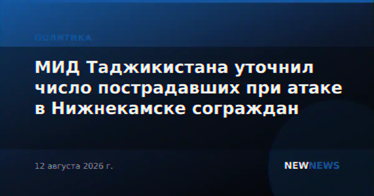 МИД Таджикистана уточнил число пострадавших при атаке в Нижнекамске сограждан