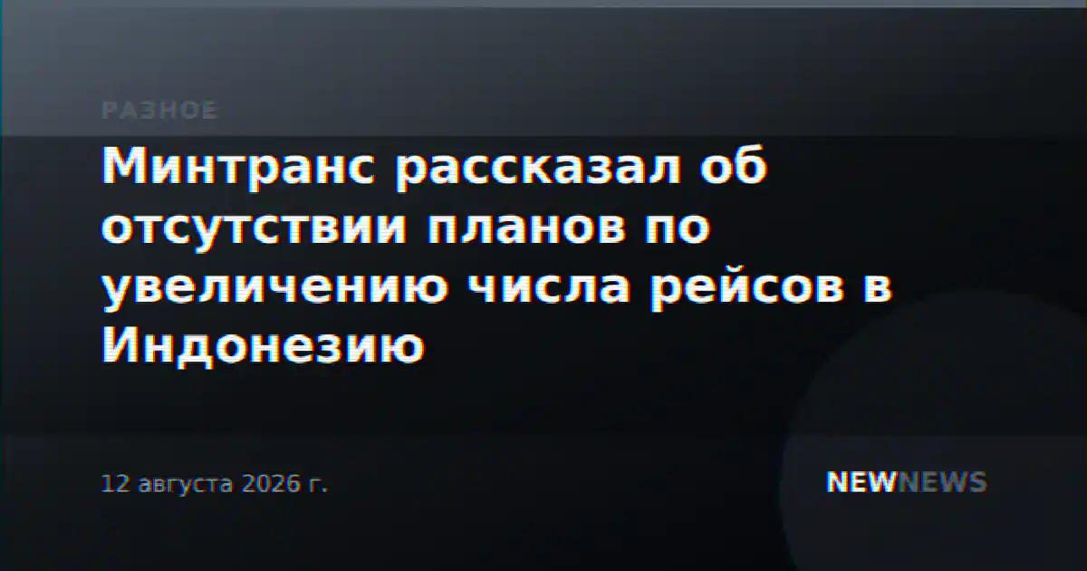 Минтранс рассказал об отсутствии планов по увеличению числа рейсов в Индонезию