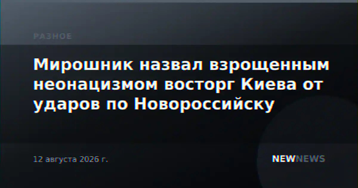 Мирошник назвал взрощенным неонацизмом восторг Киева от ударов по Новороссийску