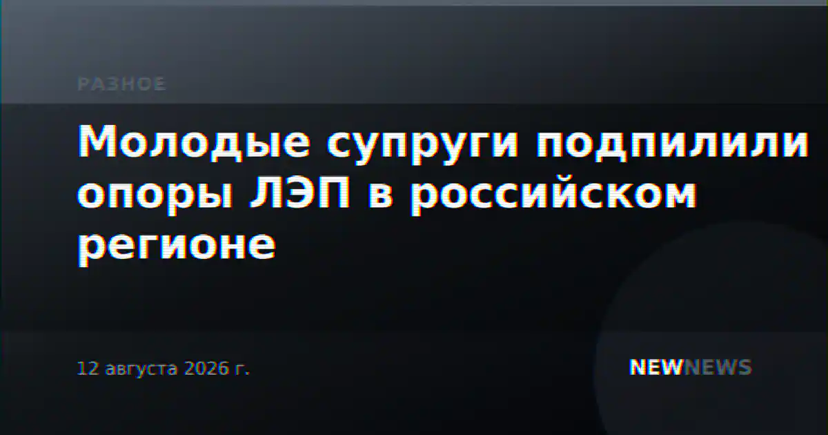 Молодые супруги подпилили опоры ЛЭП в российском регионе