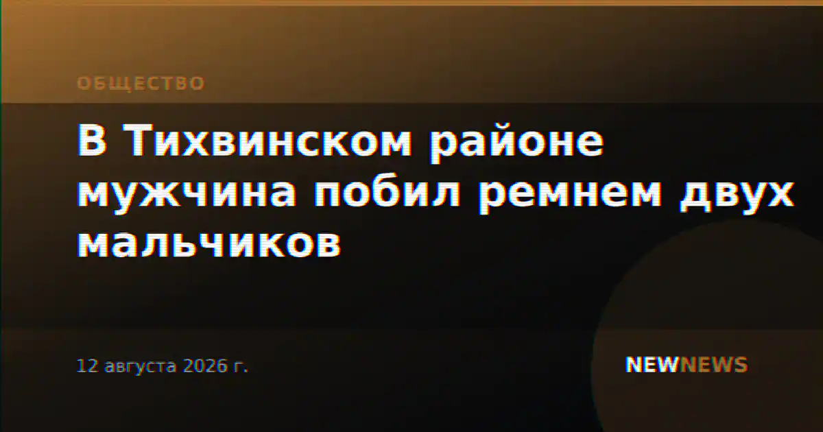 В Тихвинском районе мужчина побил ремнем двух мальчиков