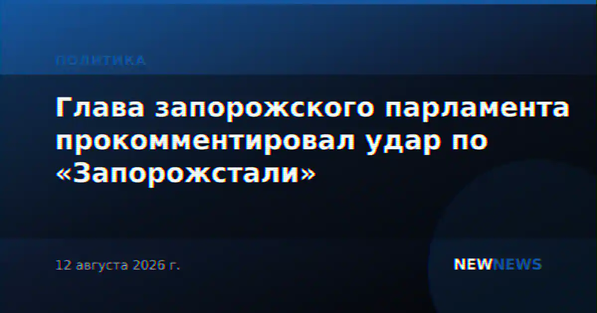 Глава запорожского парламента прокомментировал удар по «Запорожстали»