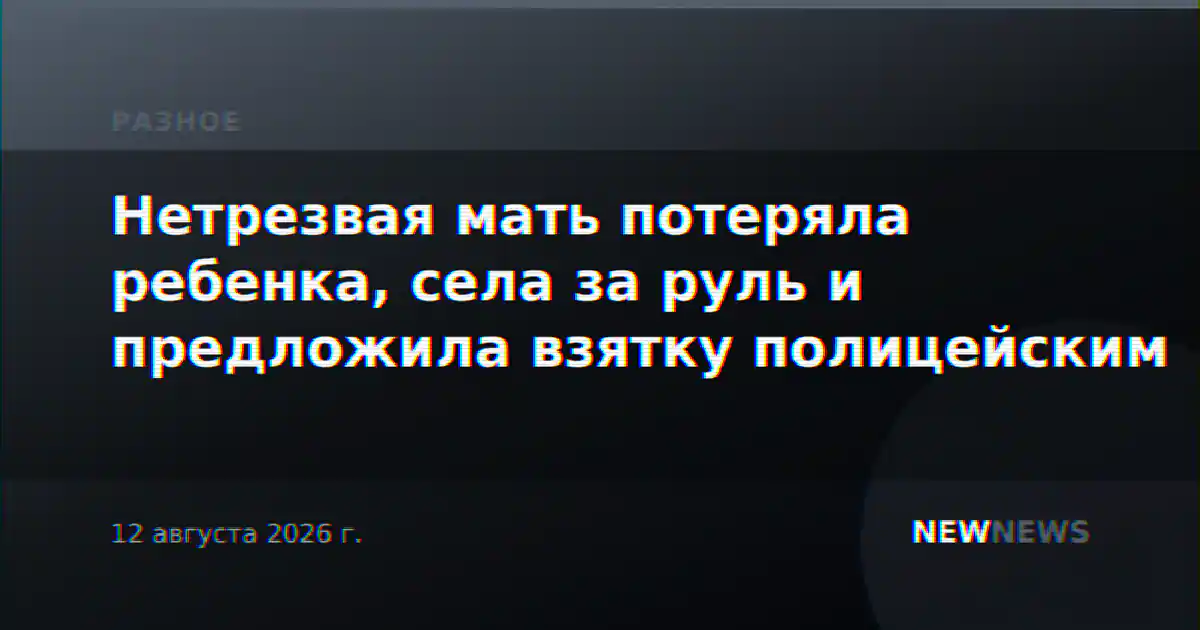 Нетрезвая мать потеряла ребенка, села за руль и предложила взятку полицейским