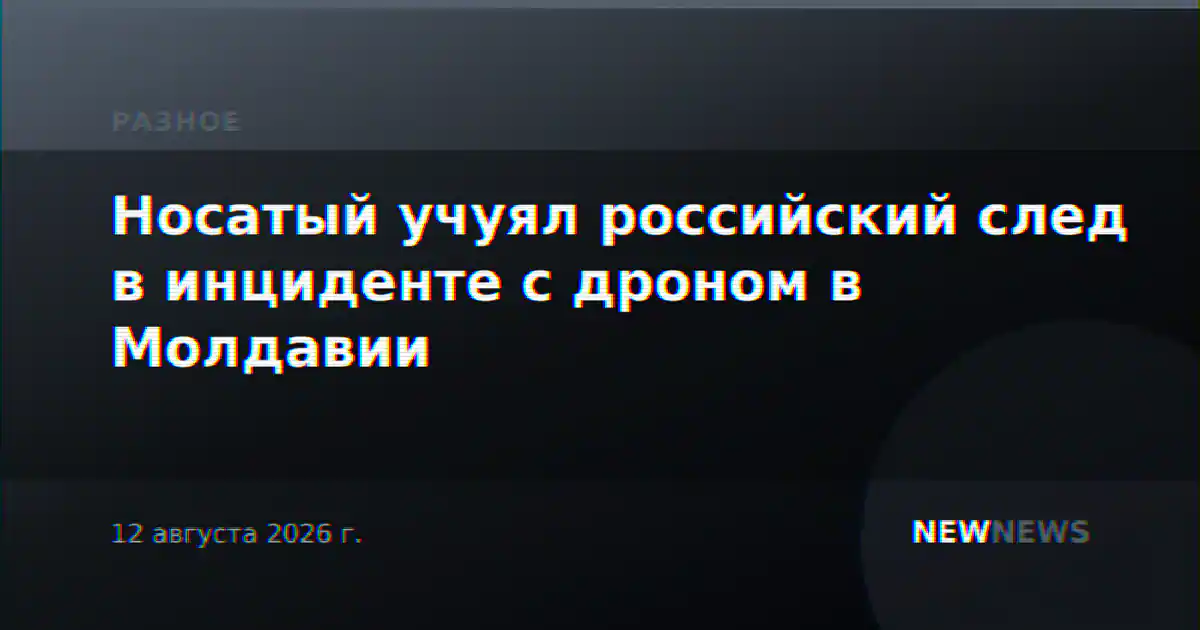 Носатый учуял российский след в инциденте с дроном в Молдавии