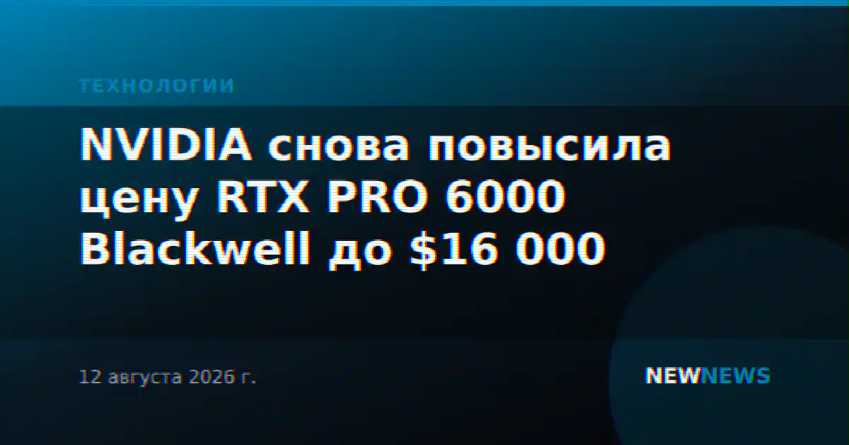 NVIDIA снова повысила цену RTX PRO 6000 Blackwell до $16 000
