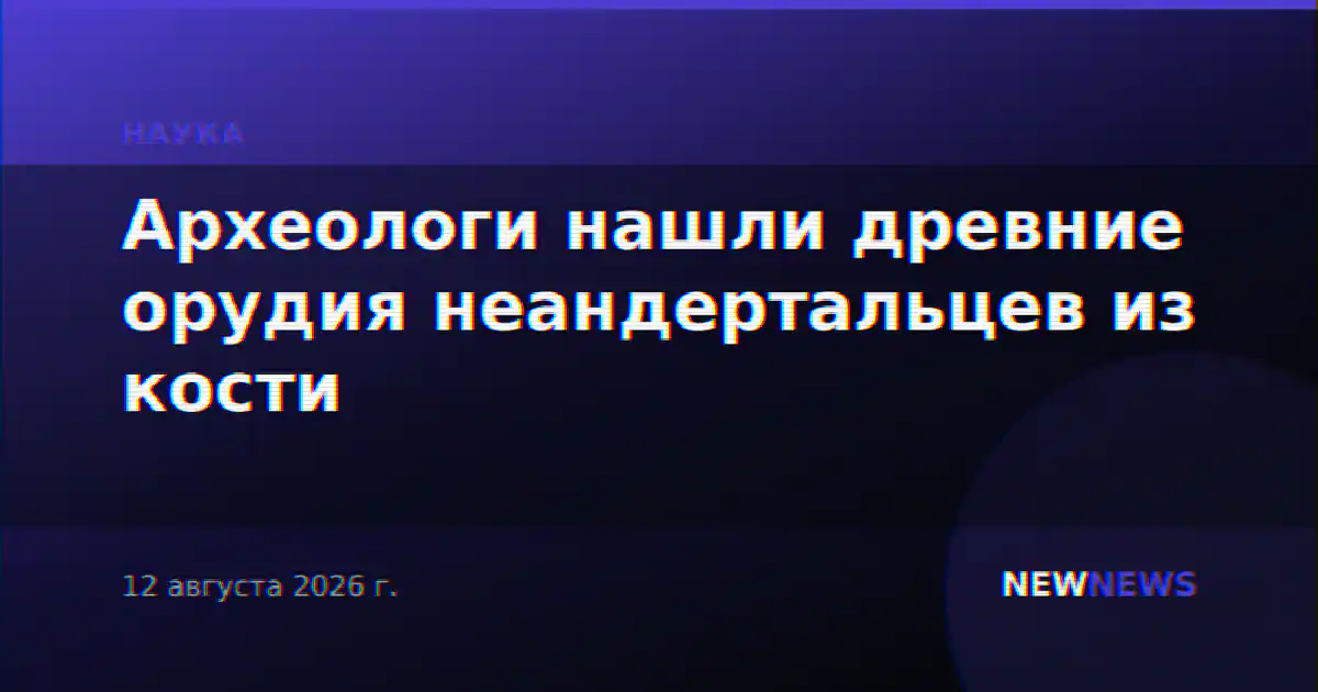 Археологи нашли древние орудия неандертальцев из кости
