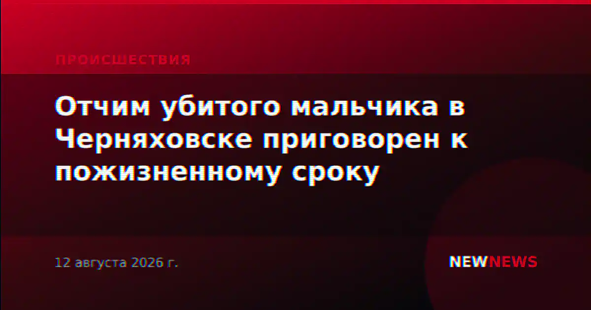 Отчим убитого мальчика в Черняховске приговорен к пожизненному сроку