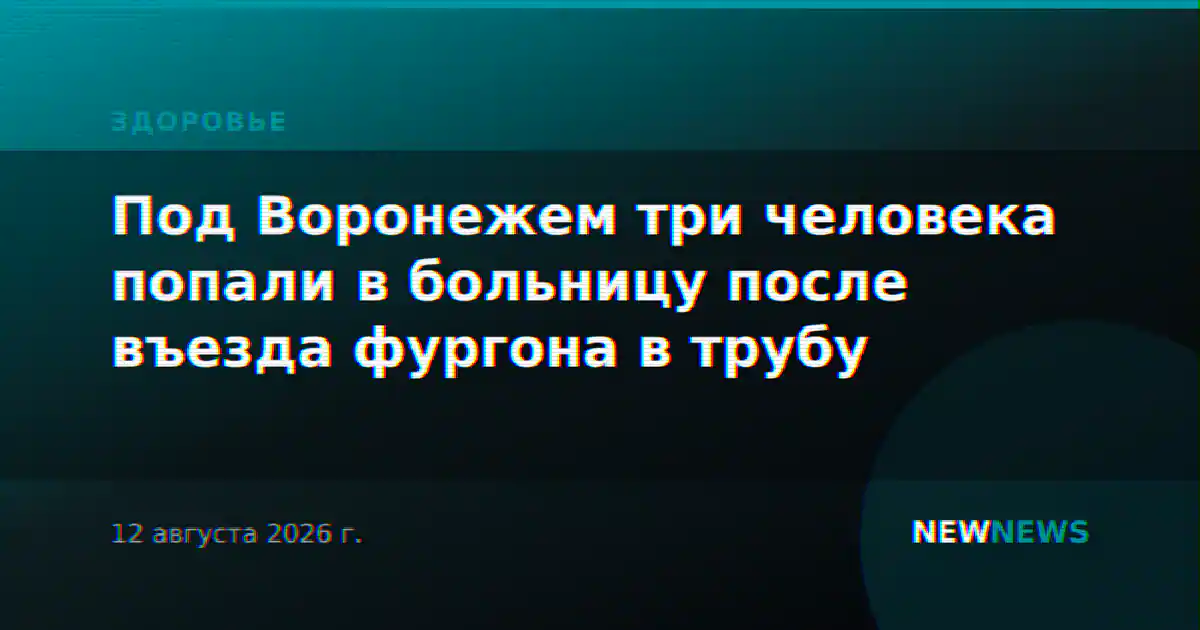 Под Воронежем три человека попали в больницу после въезда фургона в трубу