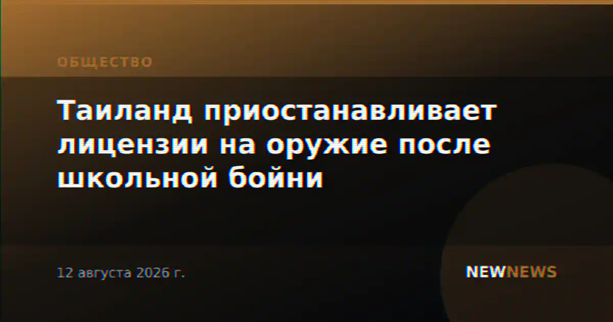 Таиланд приостанавливает лицензии на оружие после школьной бойни