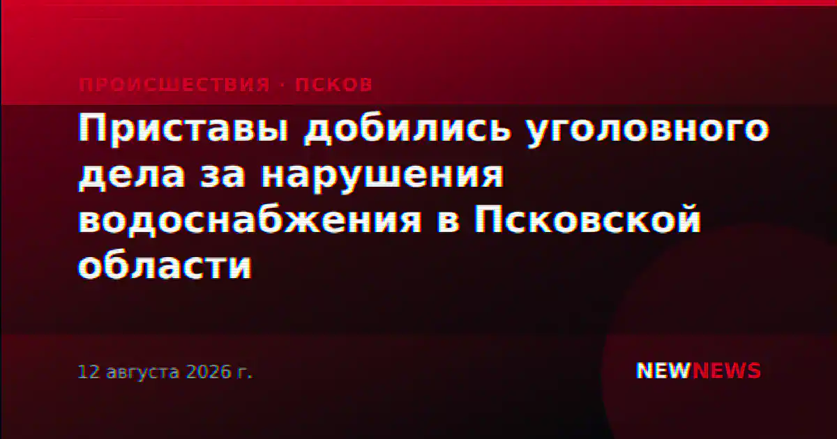 Приставы добились уголовного дела за нарушения водоснабжения в Псковской области