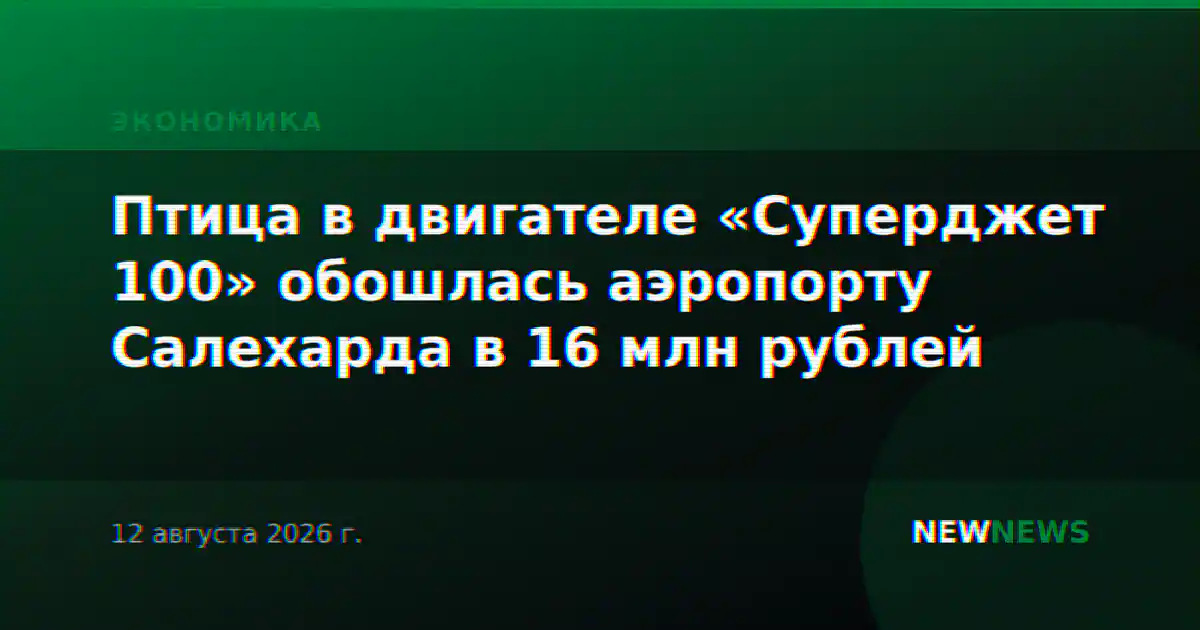 Птица в двигателе «Суперджет 100» обошлась аэропорту Салехарда в 16 млн рублей