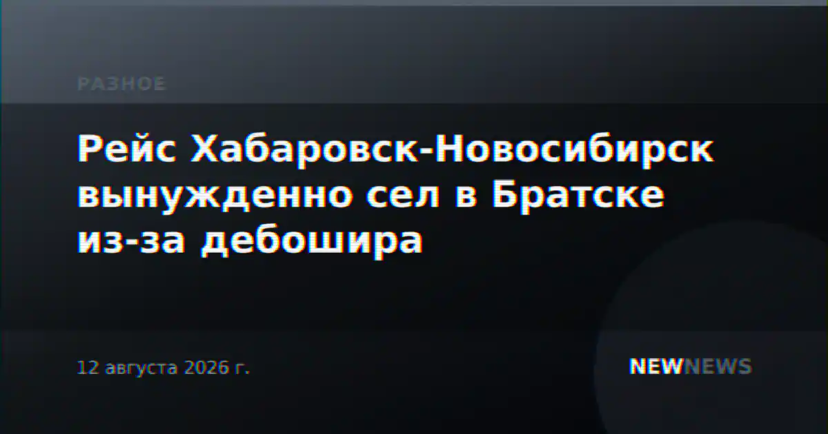 Рейс Хабаровск-Новосибирск вынужденно сел в Братске из-за дебошира