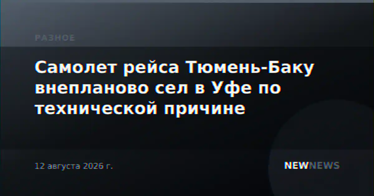 Самолет рейса Тюмень-Баку внепланово сел в Уфе по технической причине